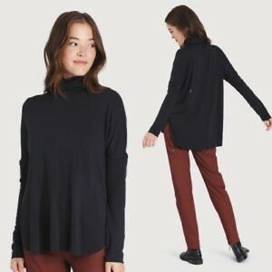 KIT AND ACE Burrow Brushed Turtleneck Top Heathered Charcoal